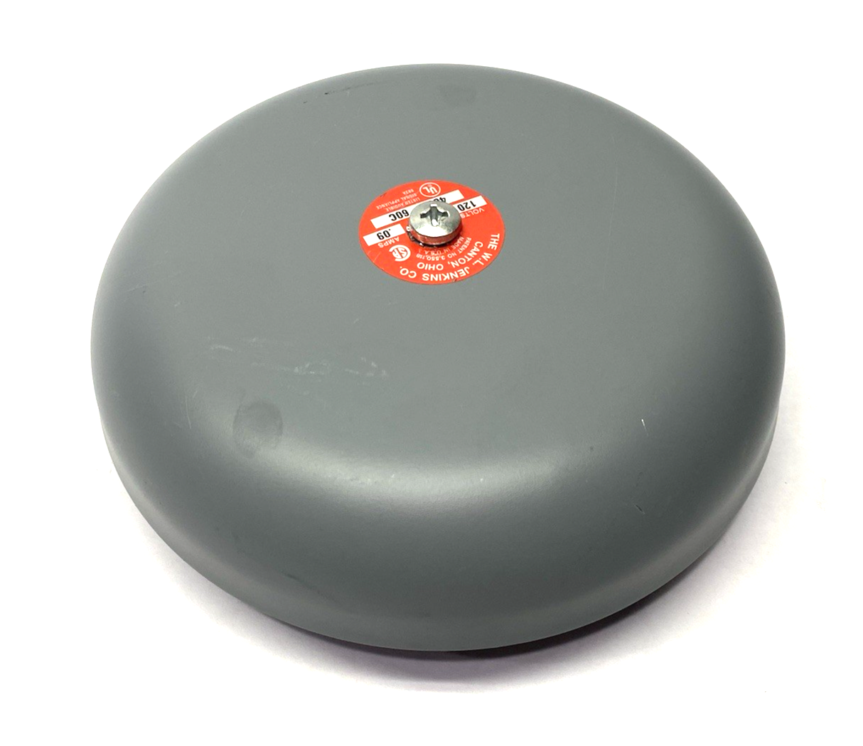 The W.L. Jenkins Co. 4005 Ringing Alarm Bell 10" Gray 60C 120V 0.09A - Maverick Industrial Sales