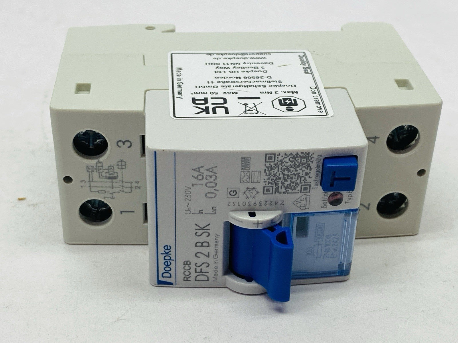 Doepke DFS 2 016-2/0,03-B SK Circuit Breaker 2-Pole 16A 230/400V - Maverick Industrial Sales