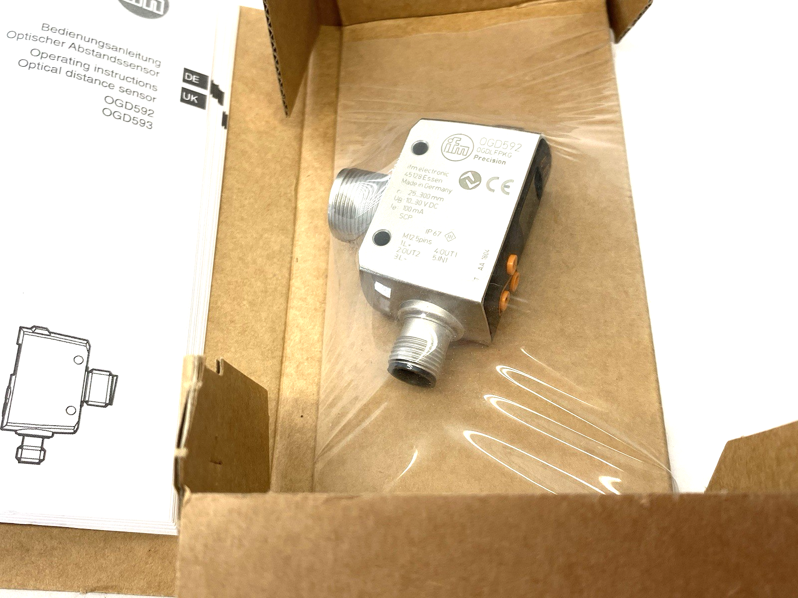 Ifm OGD592 Laser Distance Sensor Rectangular, M18 House OGDLFPKG/IO-LINK/US - Maverick Industrial Sales
