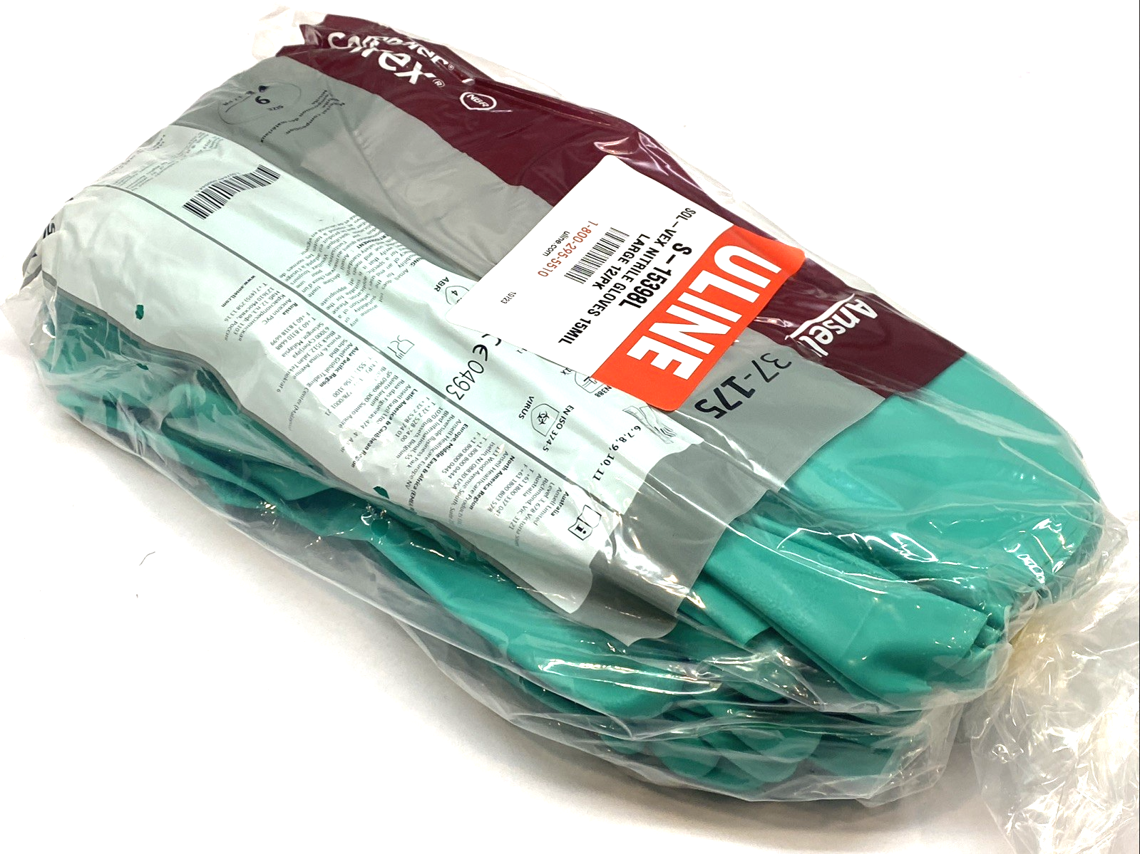 Ansell AlphaTec 37-175 Nitrile Chemical Gloves 13" Large S-15398L PKG OF 12 - Maverick Industrial Sales