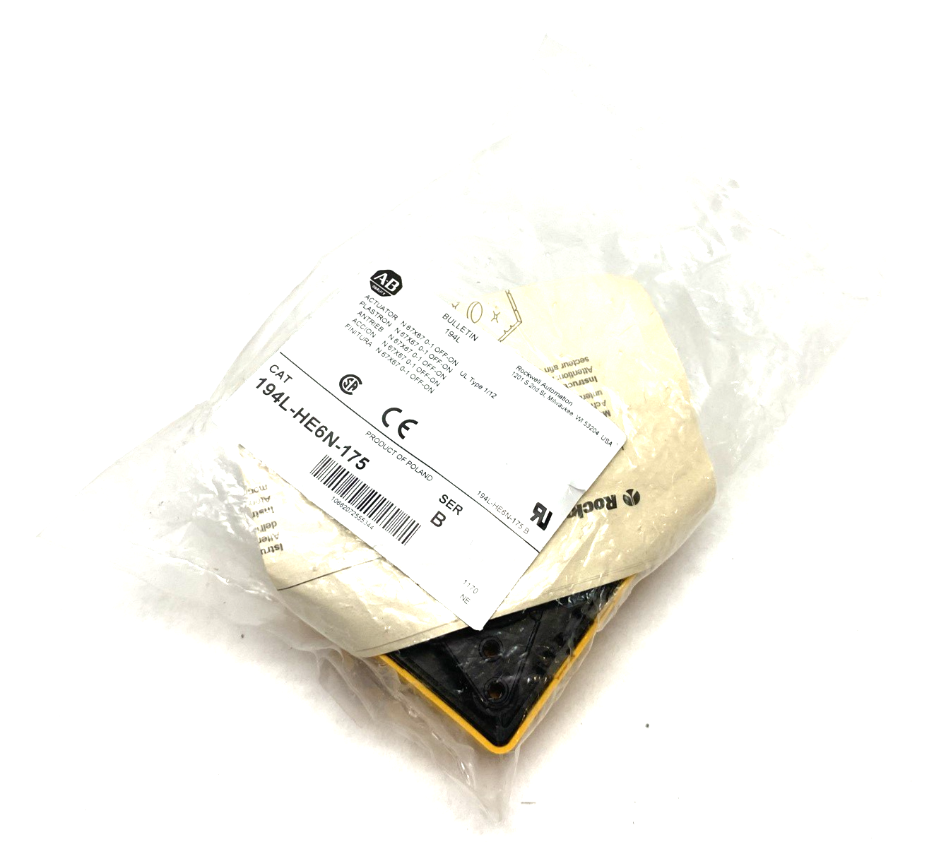 194L-HE6N-175 | Allen Bradley Ser. B Control and Load Switch Actuator, Screw Mount - New - Maverick Industrial Sales