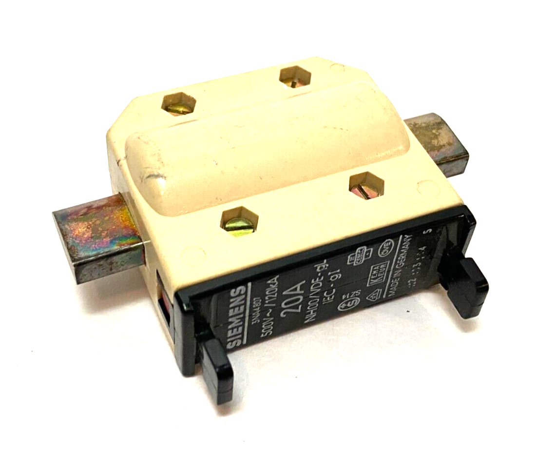 3NA4807 | Siemens Centered Tag Fuse Link Insert 20A 500V~/120kA NH00/VDE - Used - Maverick Industrial Sales