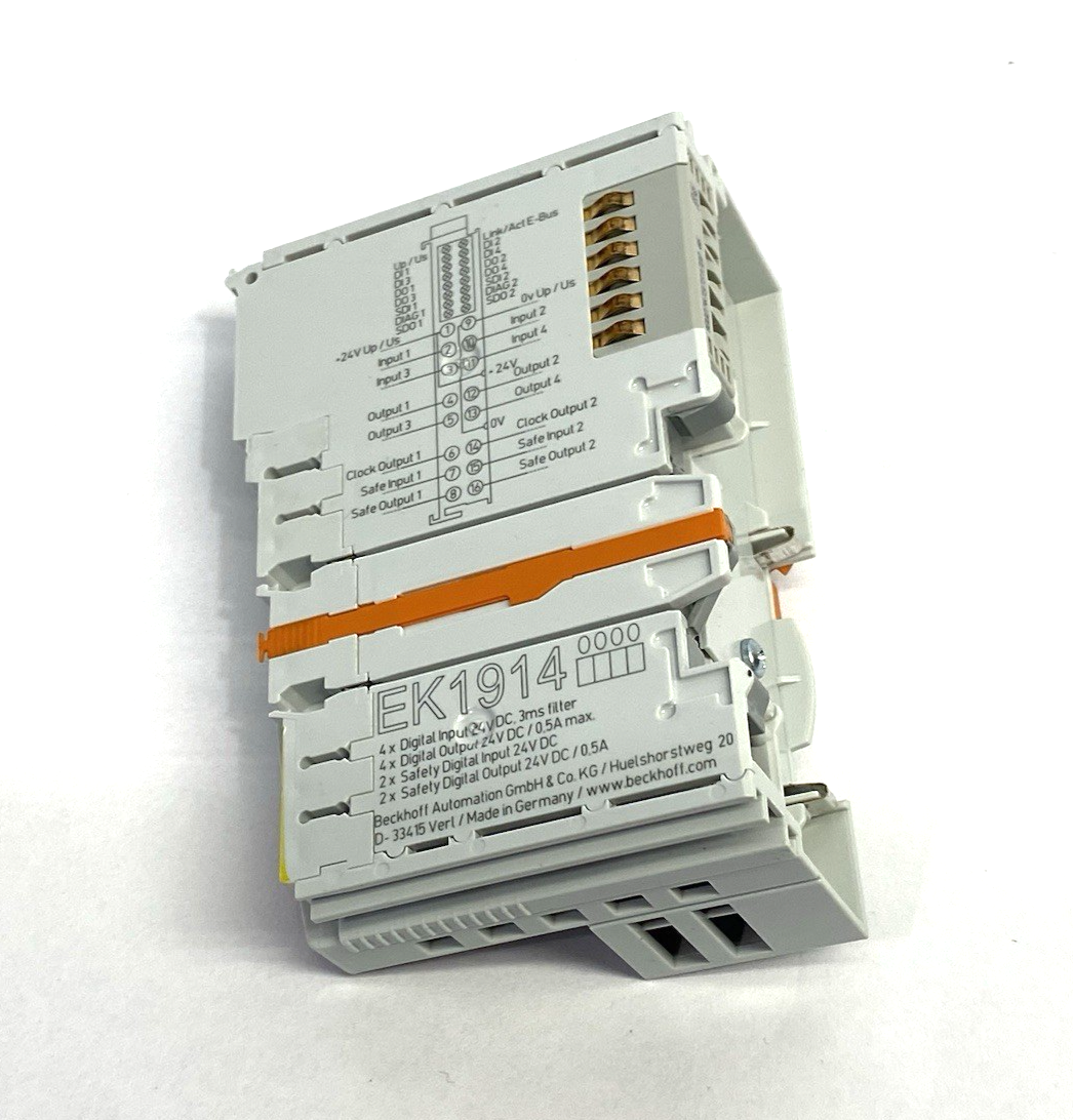 EK1914 | Beckhoff EtherCAT Coupler with Integrated Digital Standard & Safety I/Os - Used - Maverick Industrial Sales