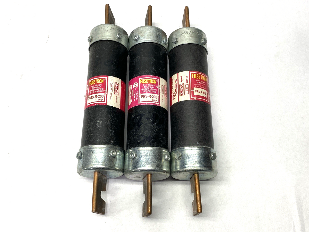 Fusetron FRS-R-200 Dual-Element Time-Delay Fuse Class RK5 600VAC 200A