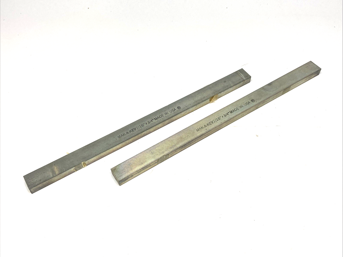MAK-A-KEY Key Stock 7/16" x 3/4" x 1ft Carbon Steel LOT OF 2 - Maverick Industrial Sales
