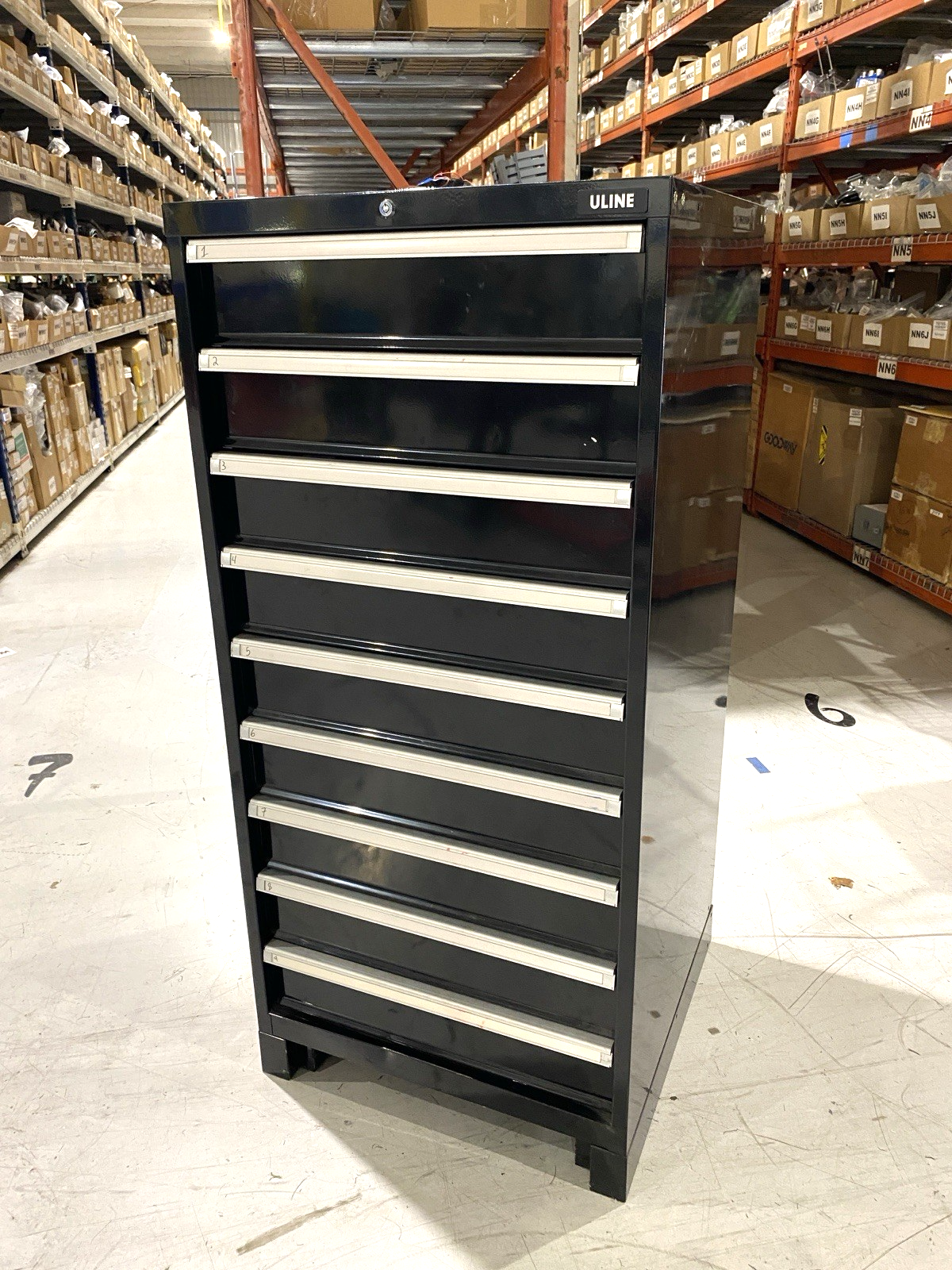 ULINE H-8422 Modular Drawer Cabinet 9 Drawer 29 x 29 x 62" - Maverick Industrial Sales