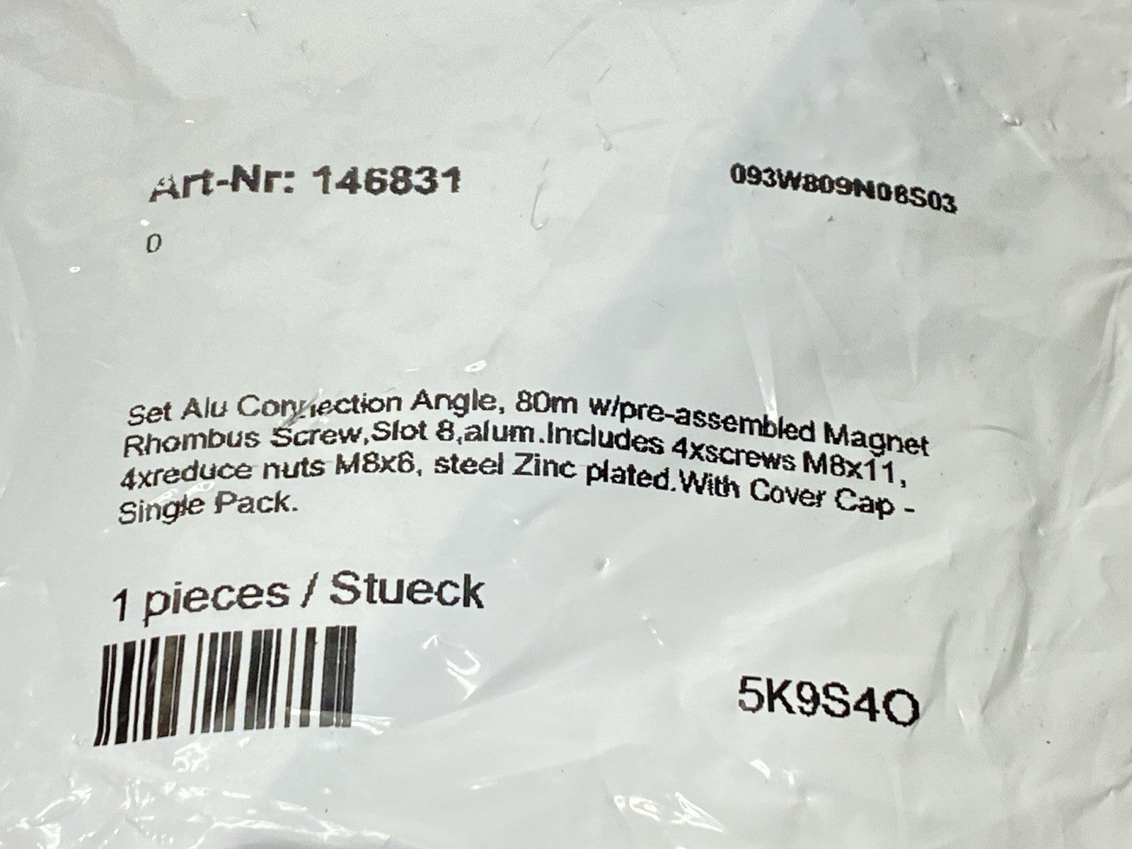 Alu Connection 146831 Pre-Assembled Magnet With Rhombus Screw Slot 80mm - Maverick Industrial Sales