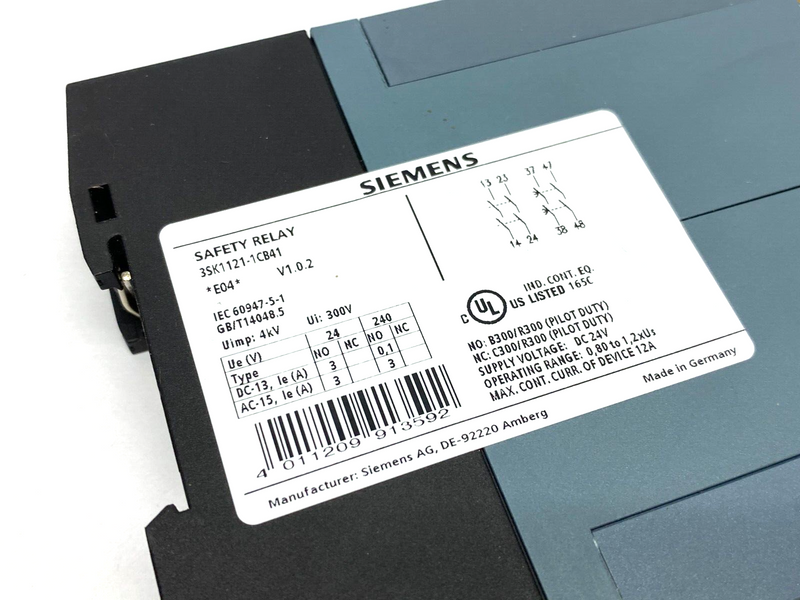 Siemens 3SK1121-1CB41 SIRIUS Safety Relay Advanced Series w/ Time Delay - Maverick Industrial Sales