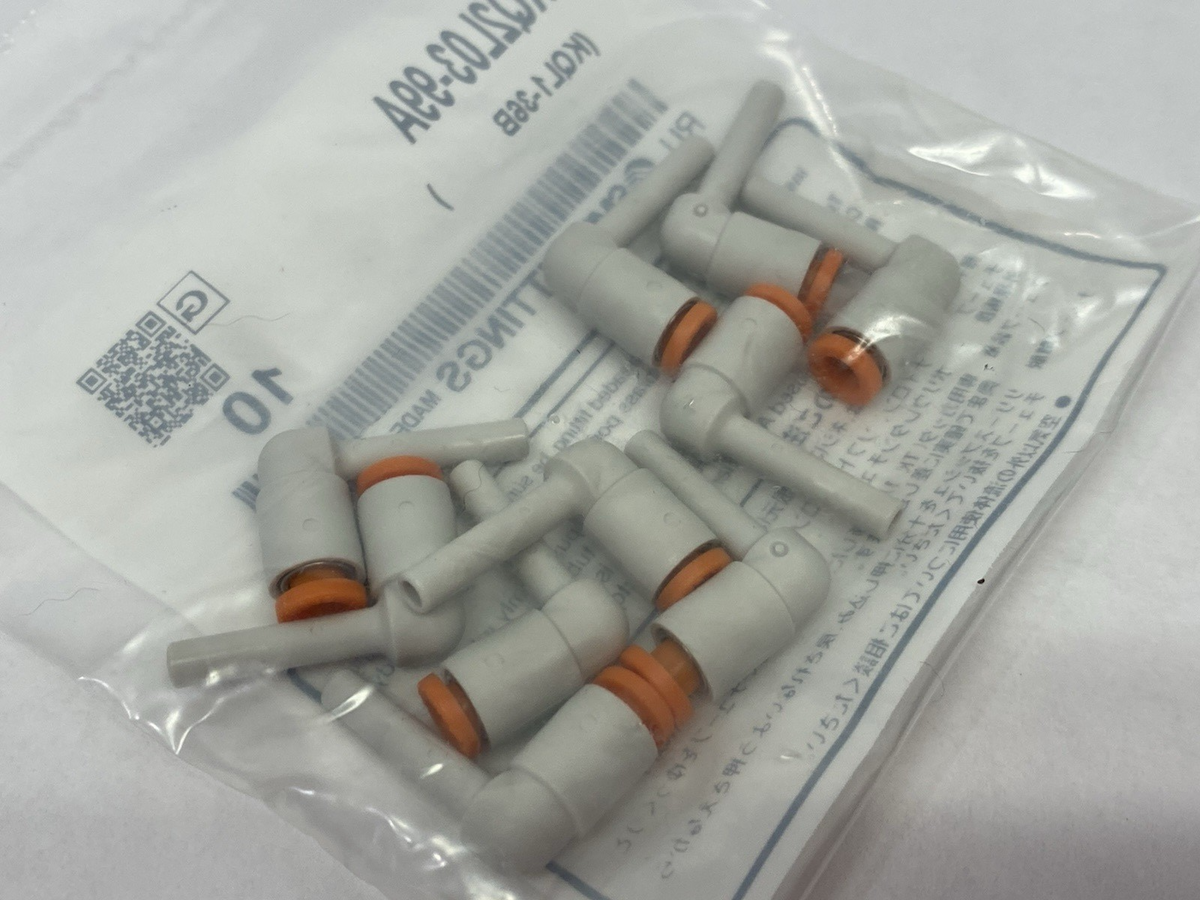 KQ2L03-99A | SMC One-Touch Extended Plug-In Elbow Fitting, 5/32" Tube OD, 10-PACK - New - Maverick Industrial Sales