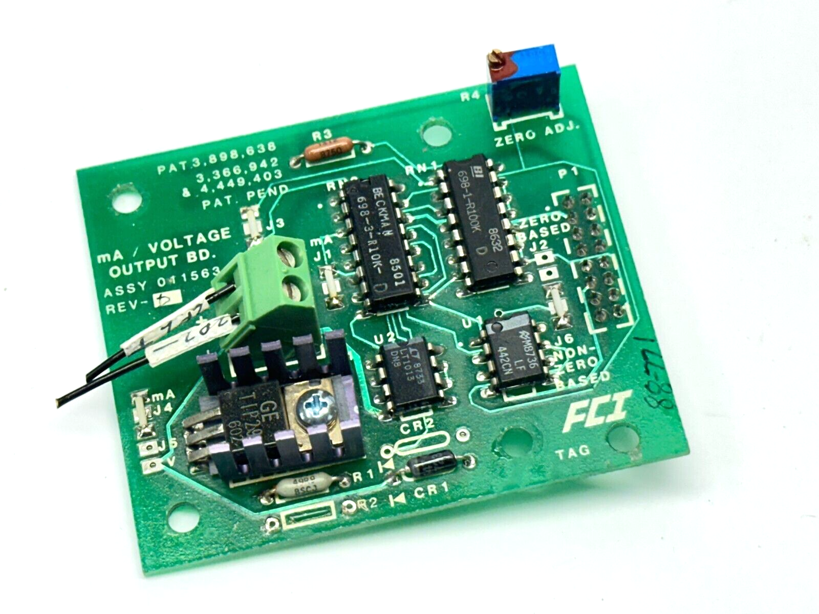 Fluid Components 011563-01 Rev D mA / Voltage Output Board - For parts or not working - Maverick Industrial Sales