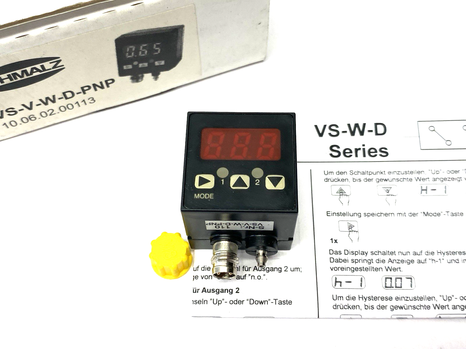 Schmalz VS-V-W-D-PNP Digital Vacuum and Pressure Switch 10.06.02.00113 - Maverick Industrial Sales
