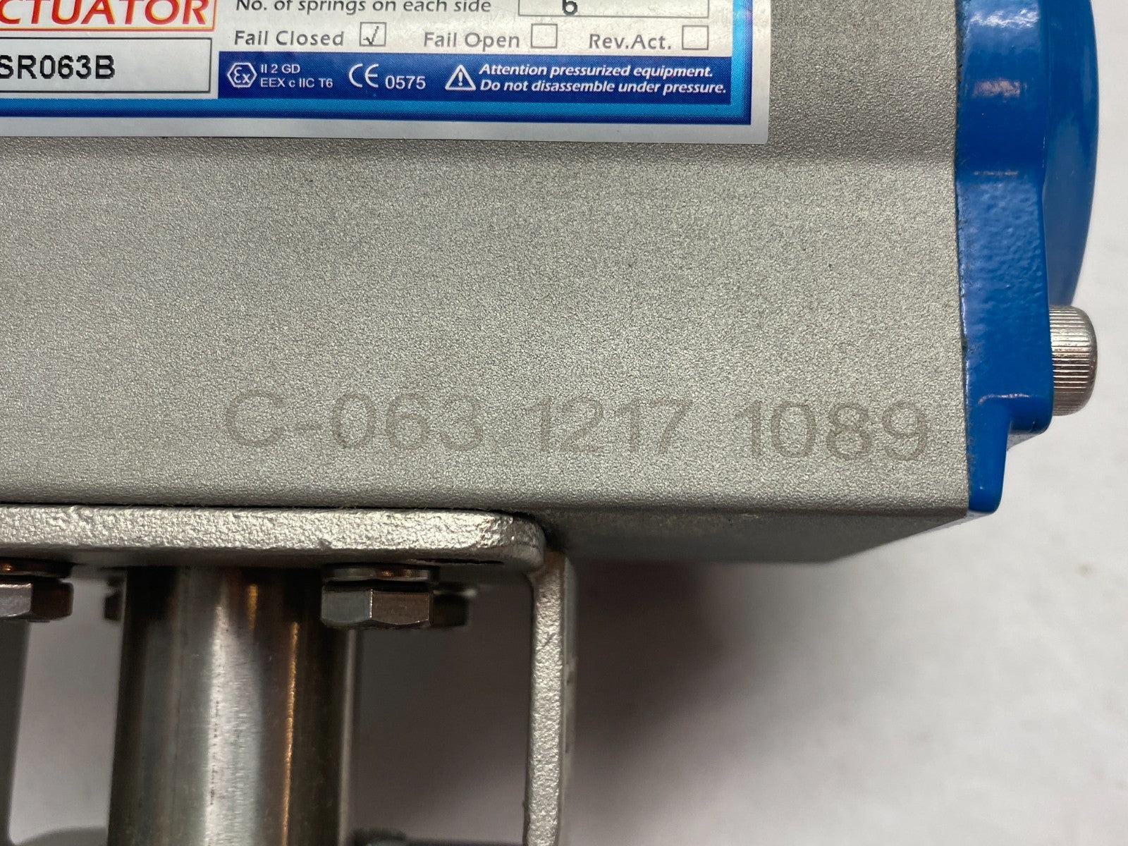 Air-Con SR063B Pneumatic Actuator w/ EX9 03 10 51337 001 Brass Ball Valve - Maverick Industrial Sales