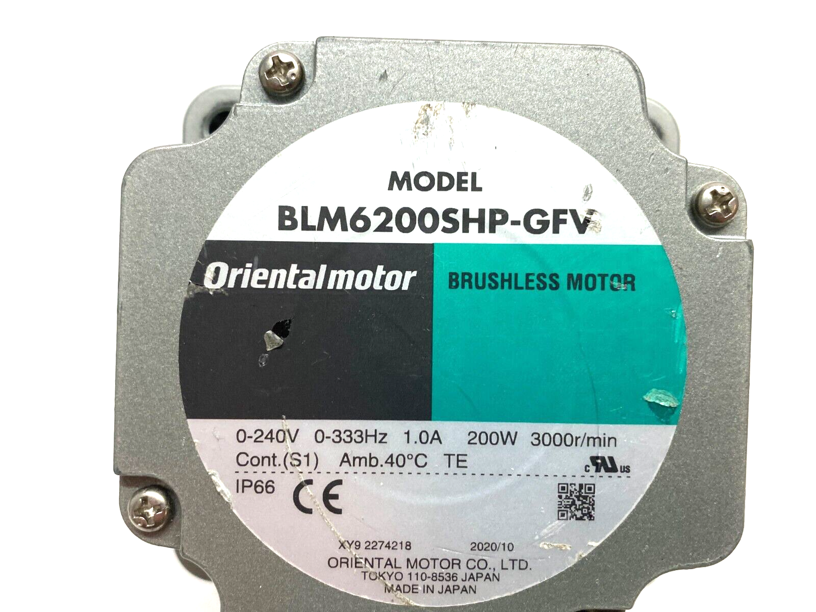 Oriental Motor BLM6200SHP-GFV High Power Brushless Motor w/GFV6G200S Gear Head - Used - Maverick Industrial Sales