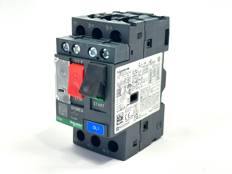 Schneider Electric GV2ME14 TeSys Circuit Breaker 6-10A 600V 3-Pole - Maverick Industrial Sales