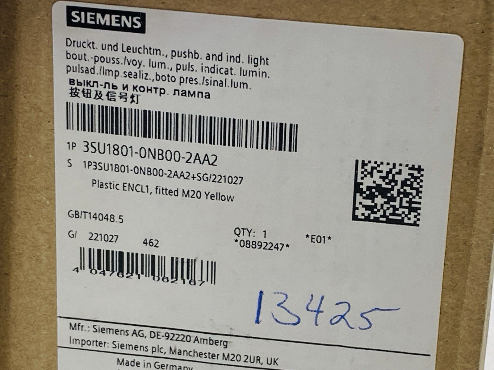 Siemens 3SU1801-0NB00-2AA2 Heavy Duty Aluminum Enclosure With E-Stop - Maverick Industrial Sales