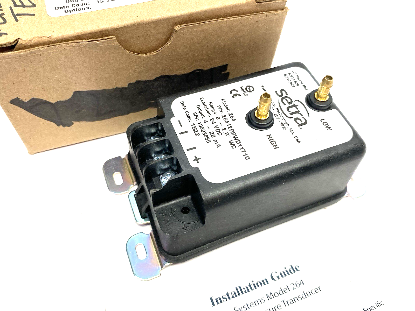 2641R25WD11T1C | Setra Differential Pressure Transmitter 0-2.5" WC CHIPPED PLASTIC - New – Open box - Maverick Industrial Sales