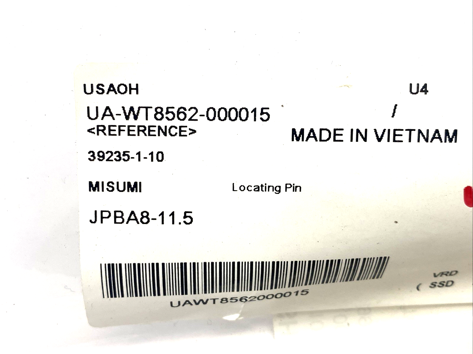 MiSUMi JPBA8-11.5 Locating Pin 11.5mm OD Position Side 8mm OD Mounting Side 2-PK - Maverick Industrial Sales