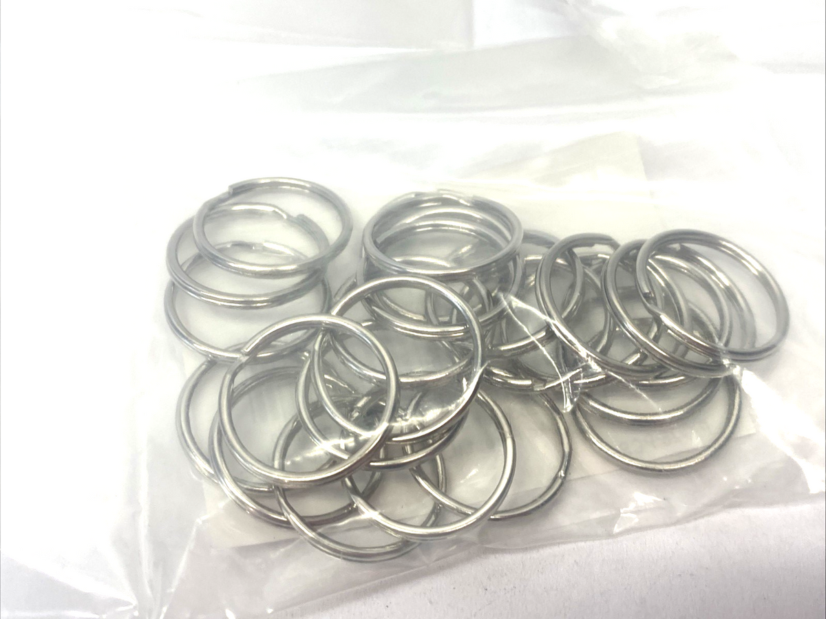 Grainger 1F098 Split Key Ring: 3 Key Capacity, 1" Dia, Steel, 25-PK, LOT OF 3 - Maverick Industrial Sales