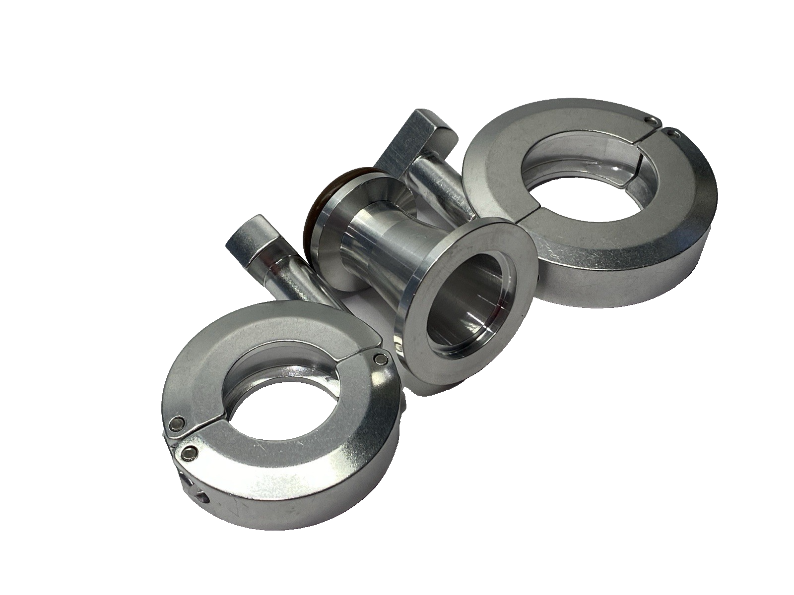 Aluminum Flanged O-Ring Conical Reducer 40mmx30mm Flange 22mm x 16mm ID w/Clamps - Maverick Industrial Sales