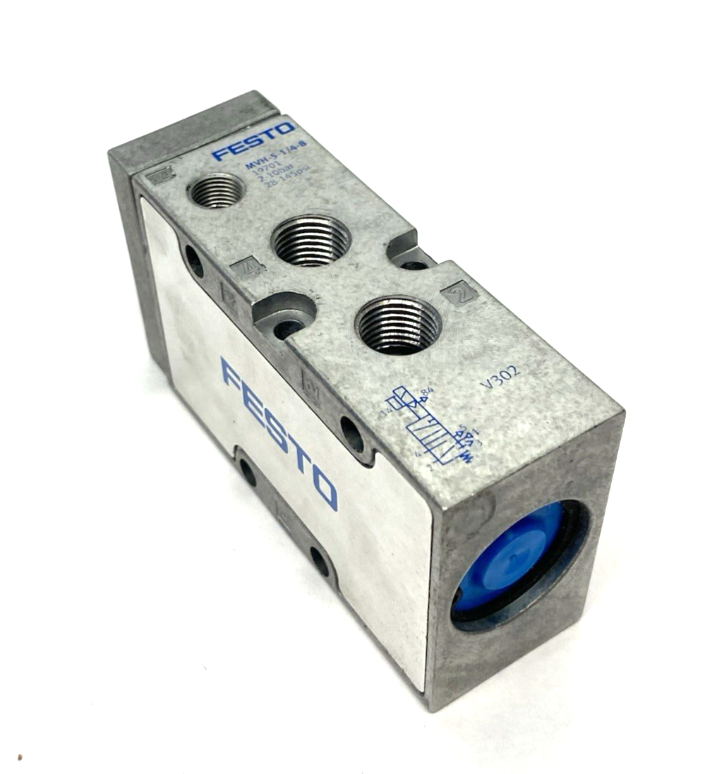 Festo MVH-5-1/4-B Solenoid Valve 5/2-way Monostable 19701 COIL REMOVED - Maverick Industrial Sales