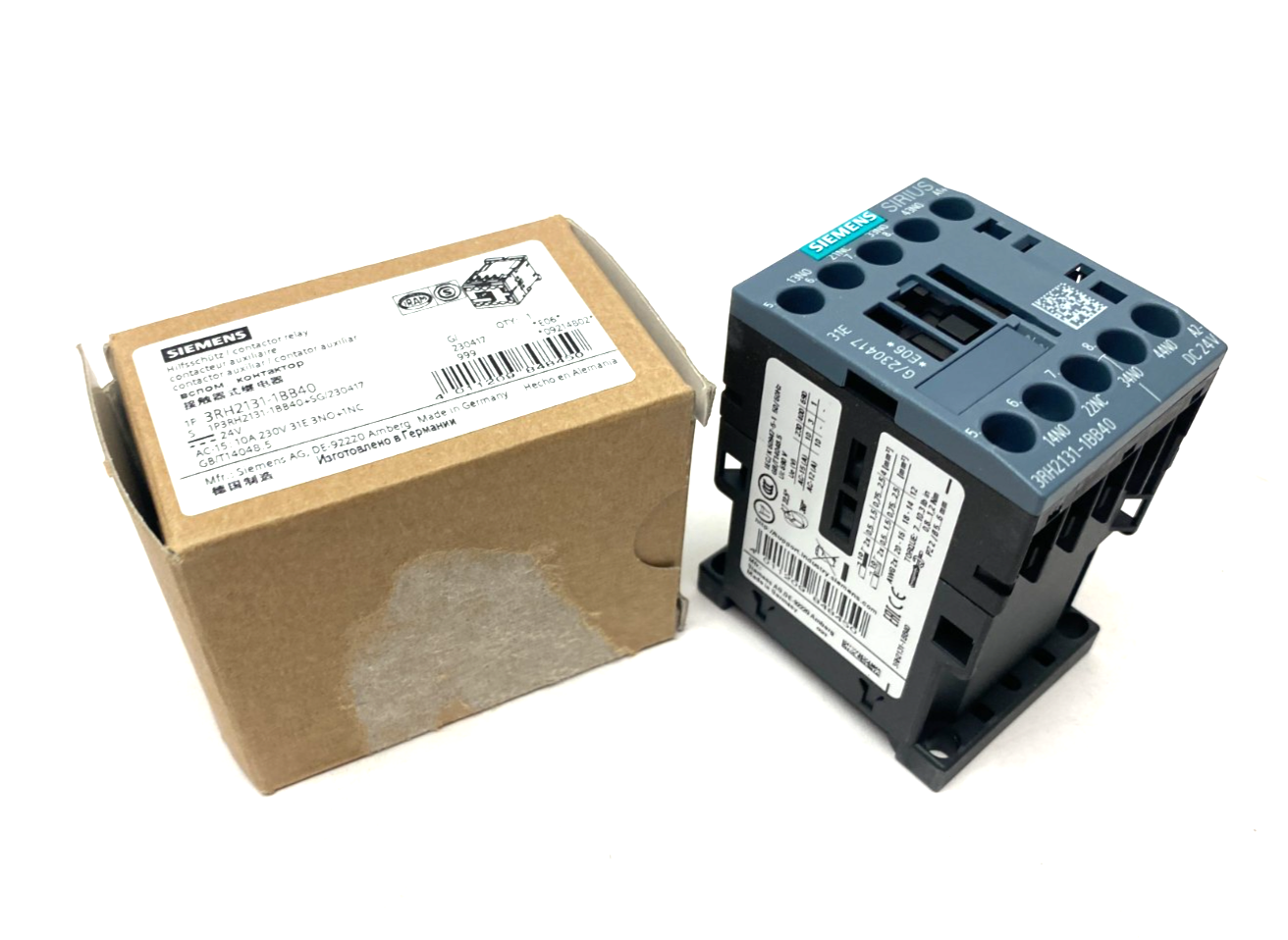 Siemens 3RH2131-1BB40 Sirius Contactor 10A, 230V, 31E 3NO+1NC - Maverick Industrial Sales
