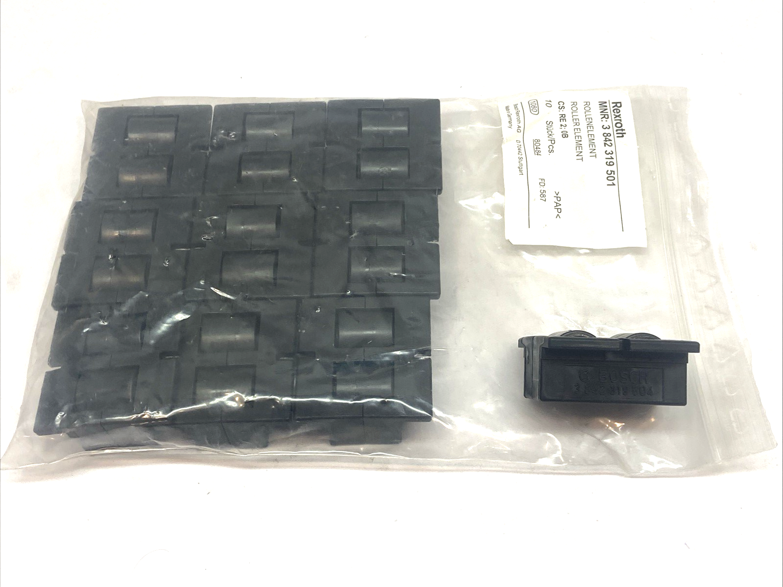 3842319501 | Bosch Rexroth Roller Element RE 45 Flat Black LOT OF 10 - New - Maverick Industrial Sales