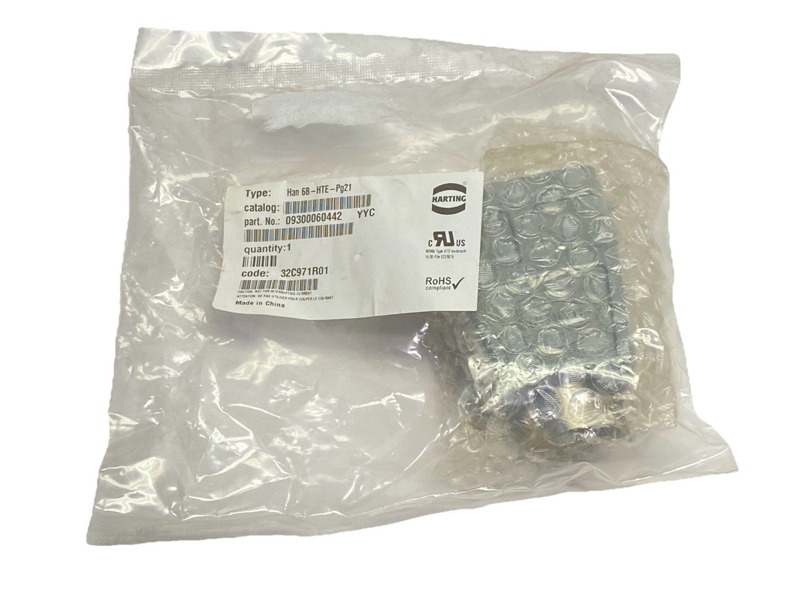 09300060442 | Harting YYC Heavy Duty Connector Hood Han 6B-HTE-Pg21 - New - Maverick Industrial Sales