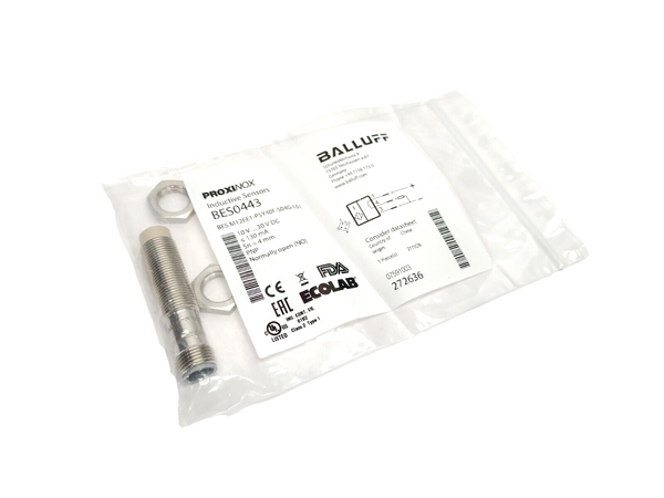 Balluff BES0443 Inductive Sensor M12x1, M12 4-Pin, BES M12EE1-PSY40F-S04G-L01 - Maverick Industrial Sales