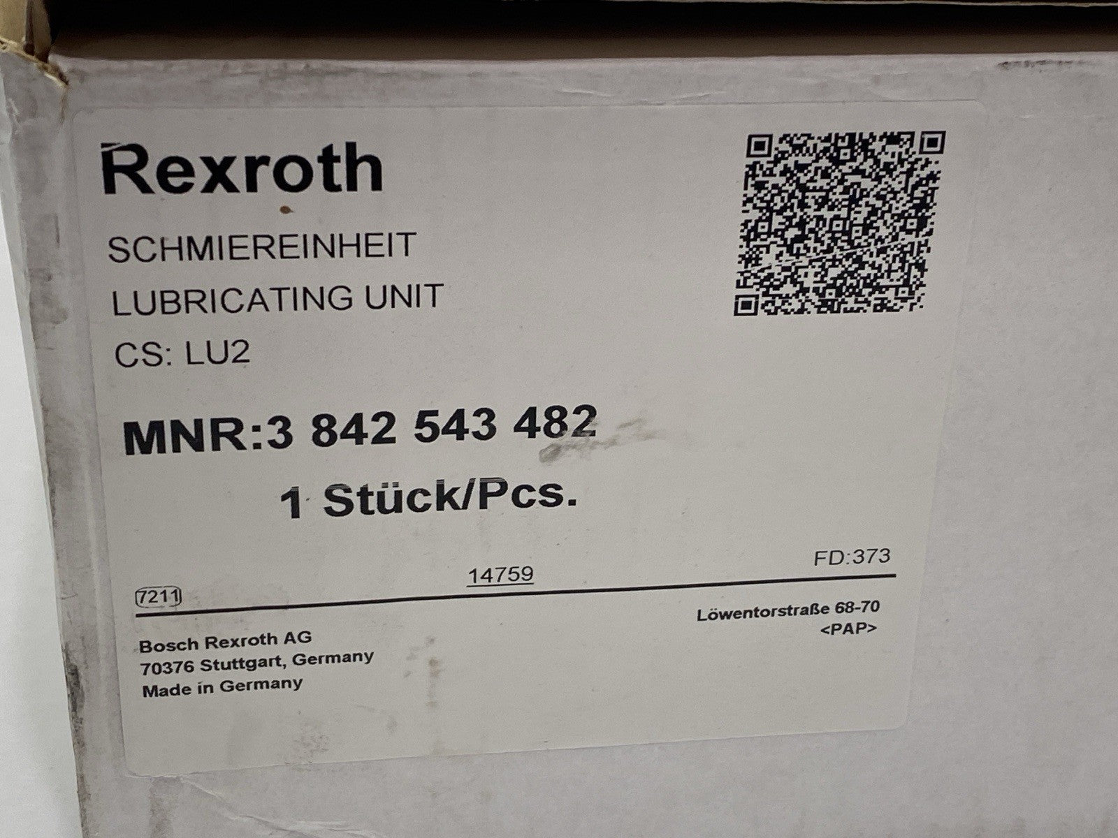 Bosch Rexroth 3842543482 Automatic Lubrication Unit LU 2 w/ Manual - Maverick Industrial Sales