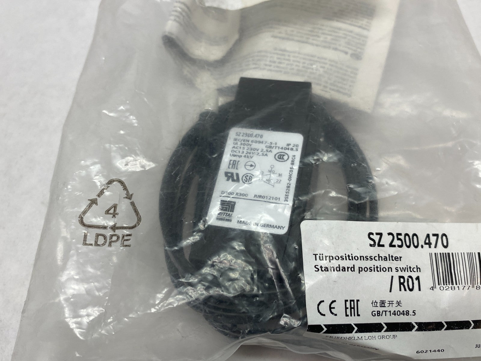 Rittal SZ 2500.470 Door Operated Standard Position Switch 2500470 - Maverick Industrial Sales