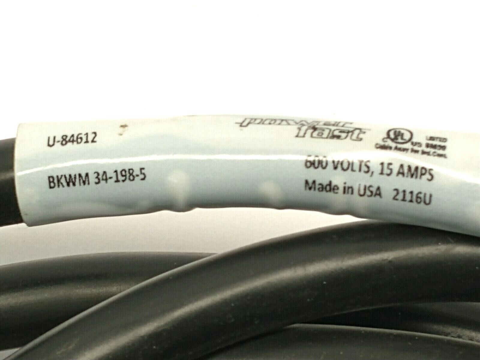 Turck BKWM 34-198-5 Single-Ended Female M16 Powerfast Cordset U-84612 - Maverick Industrial Sales