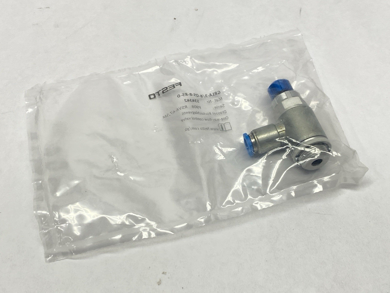 Festo GRLA-3/8-QS-8-RS-D One Way Flow Control Valve QS-8 534342 - Maverick Industrial Sales