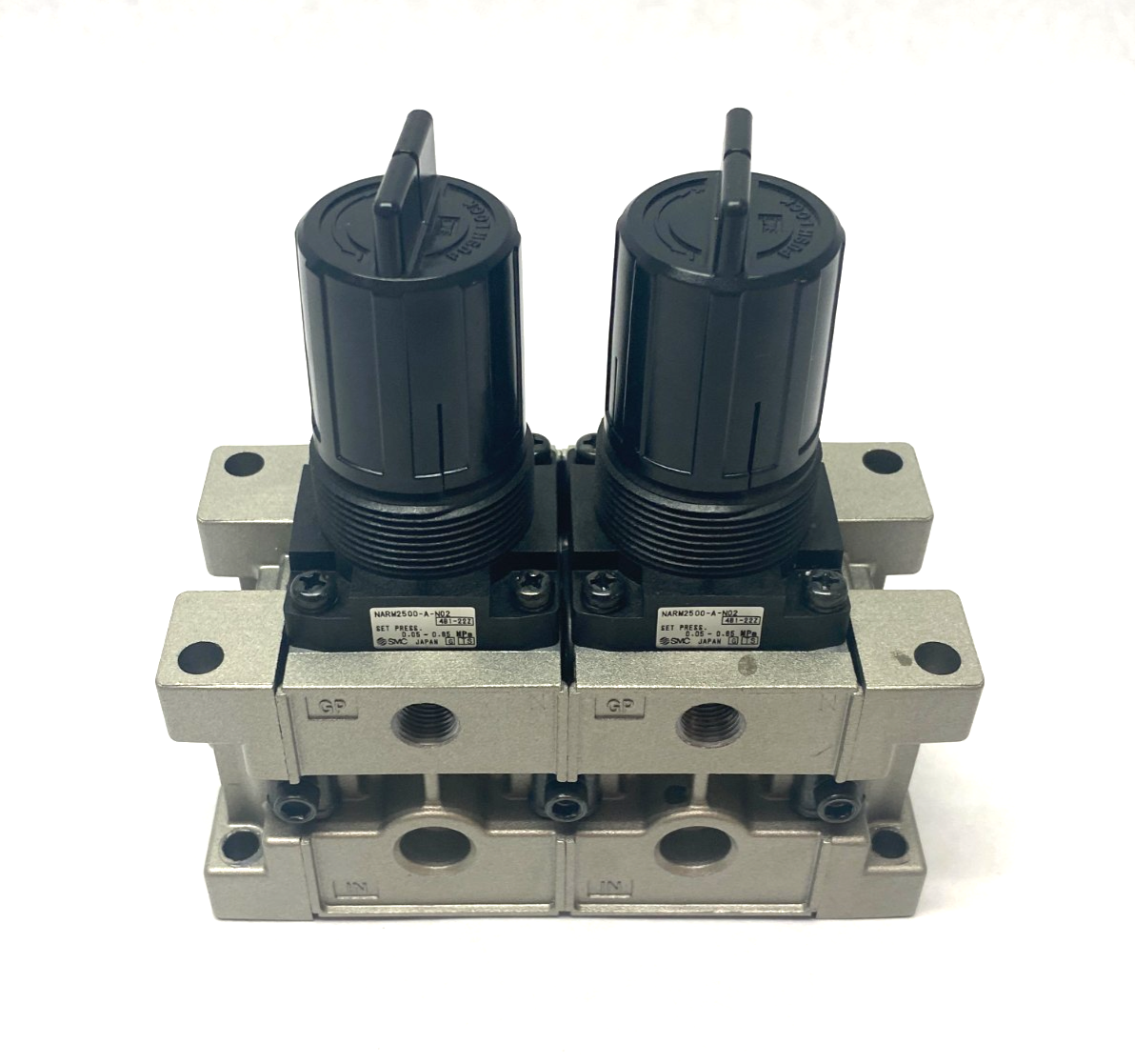 SMC NARM2500-02A-N02 Dual-Regulator Modular Manifold 1/4" NPT - Maverick Industrial Sales