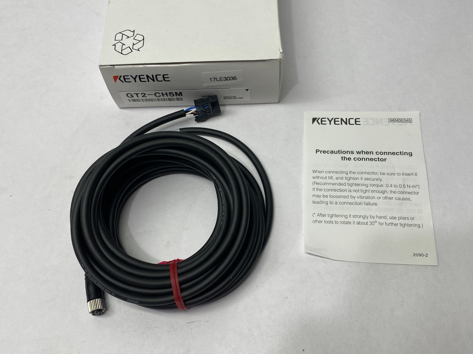 Keyence GT2-CH5M Digital Contact Sensor Head Cable Straight, M8 5m Length - New – Open box - Maverick Industrial Sales