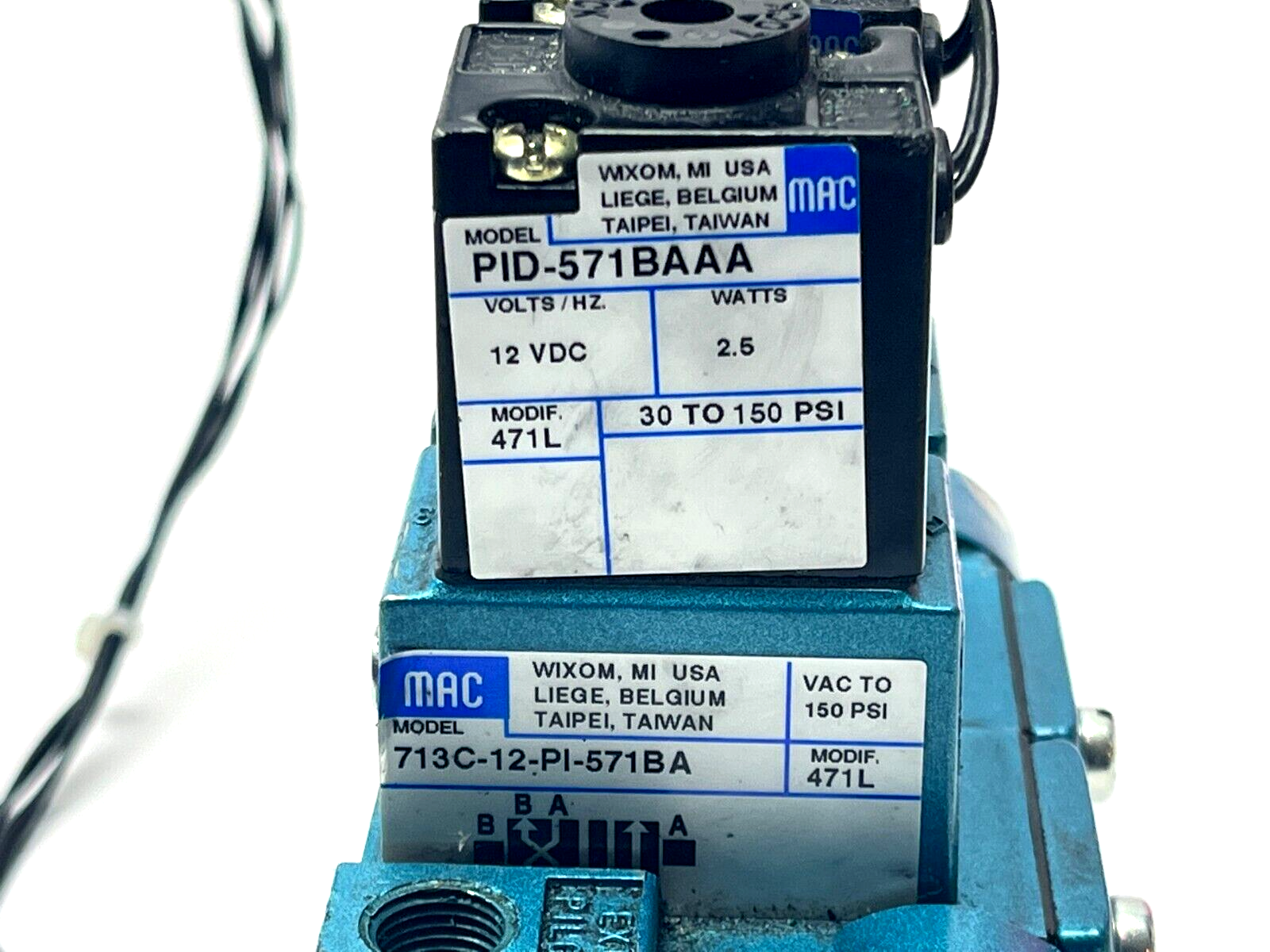 Universal Instruments 45812301 Mac Valve Assembly 713C-12-PI-571BA PID-571BAAA - Maverick Industrial Sales