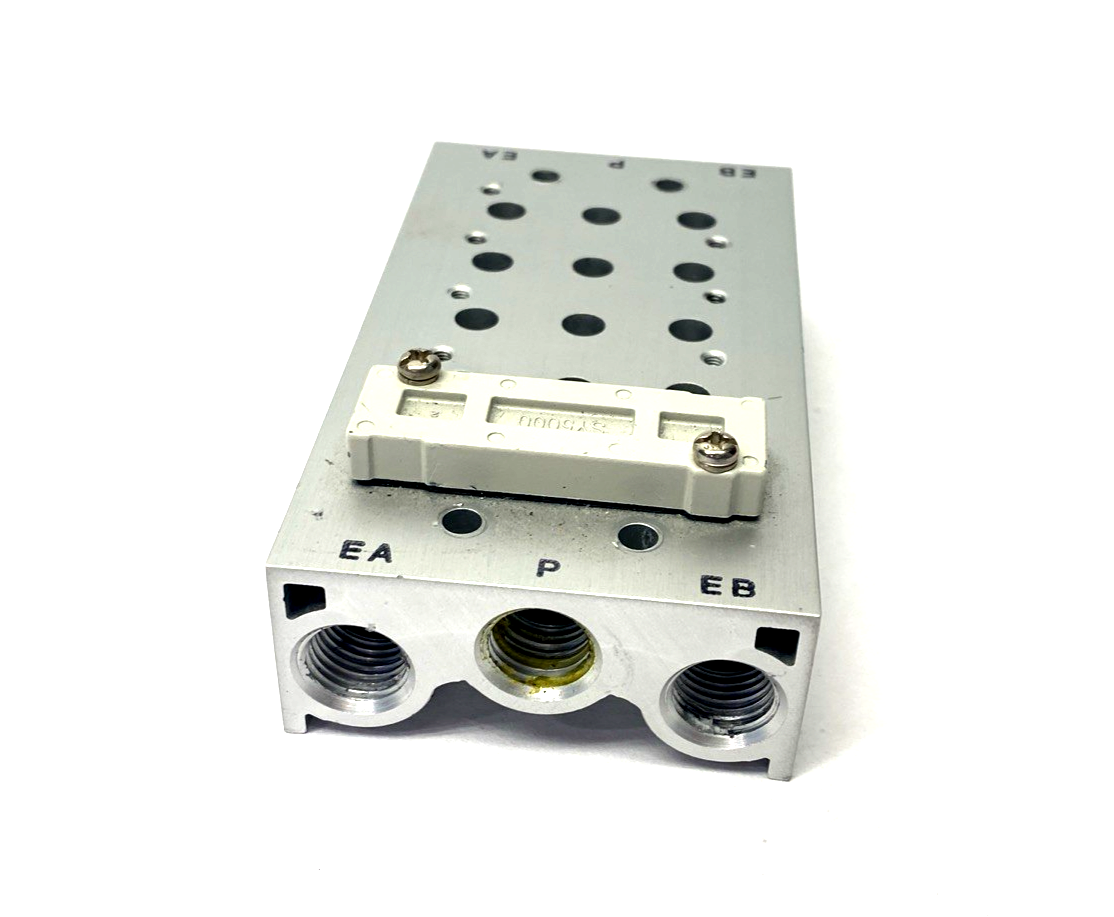 SS5Y5-20-05-00N | SMC Pneumatic Valve Manifold/Base, 5-Stations, 1/4" NPT - Used - Maverick Industrial Sales