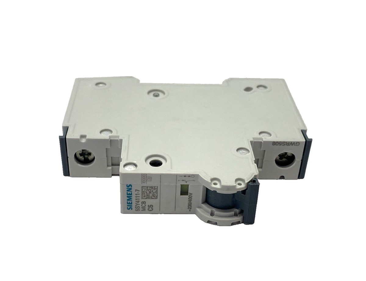 5SY4111-7 | Siemens Miniature Circuit Breaker 230/400V 10kA, 1-Pole, C-Trip, 5A - New – Open box - Maverick Industrial Sales
