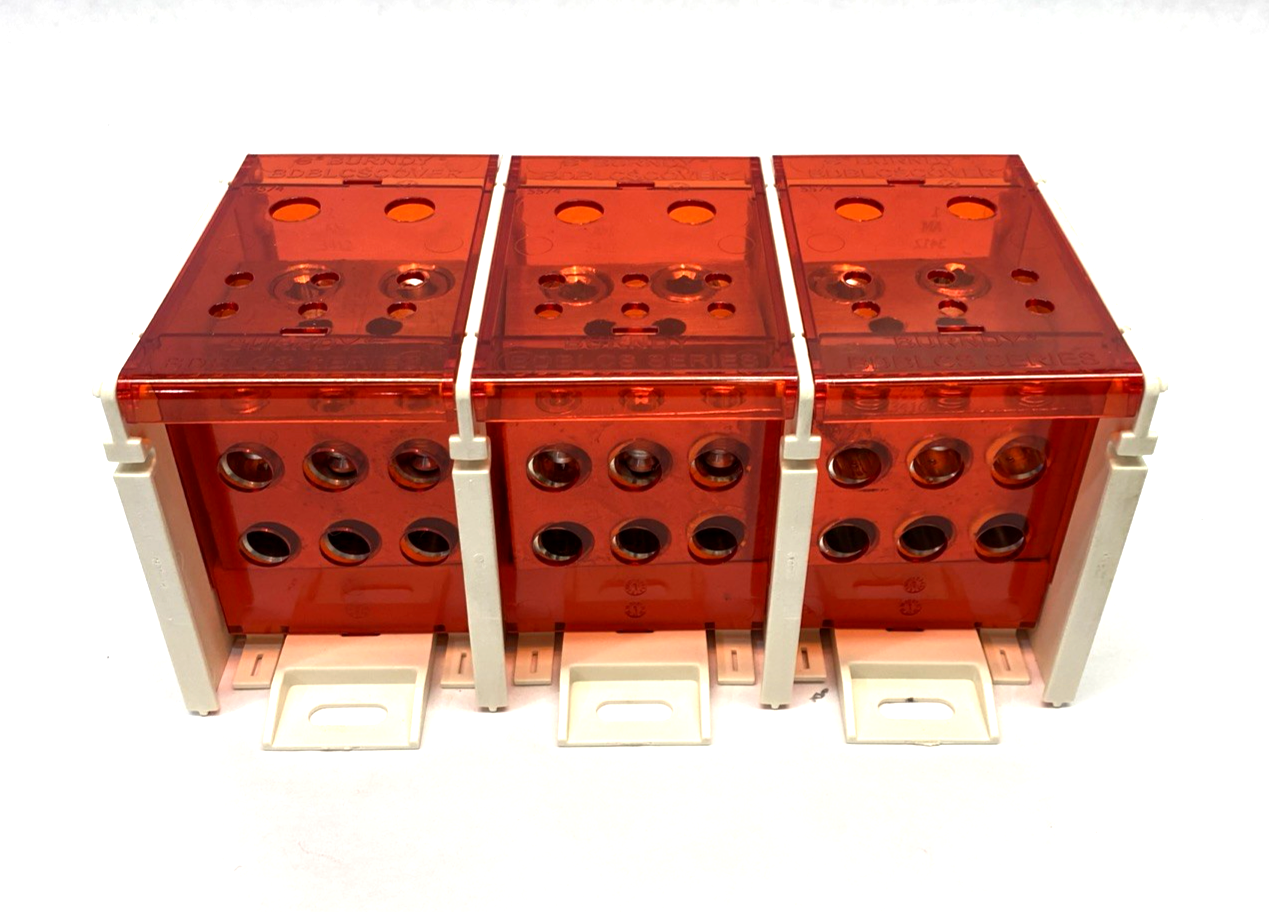 BDBLCS4K3FS | Burndy 3-Pole Power Distribution Block 600V 620A CU9AL - New – Open box - Maverick Industrial Sales