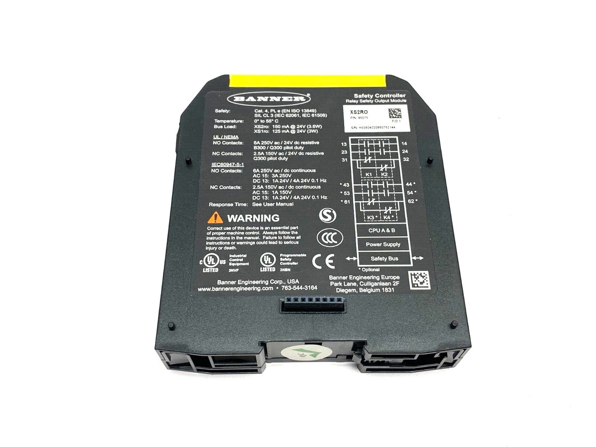 Banner XS2RO Expandable Safety Controller, Dual Relay Output Module, 85075 - Maverick Industrial Sales