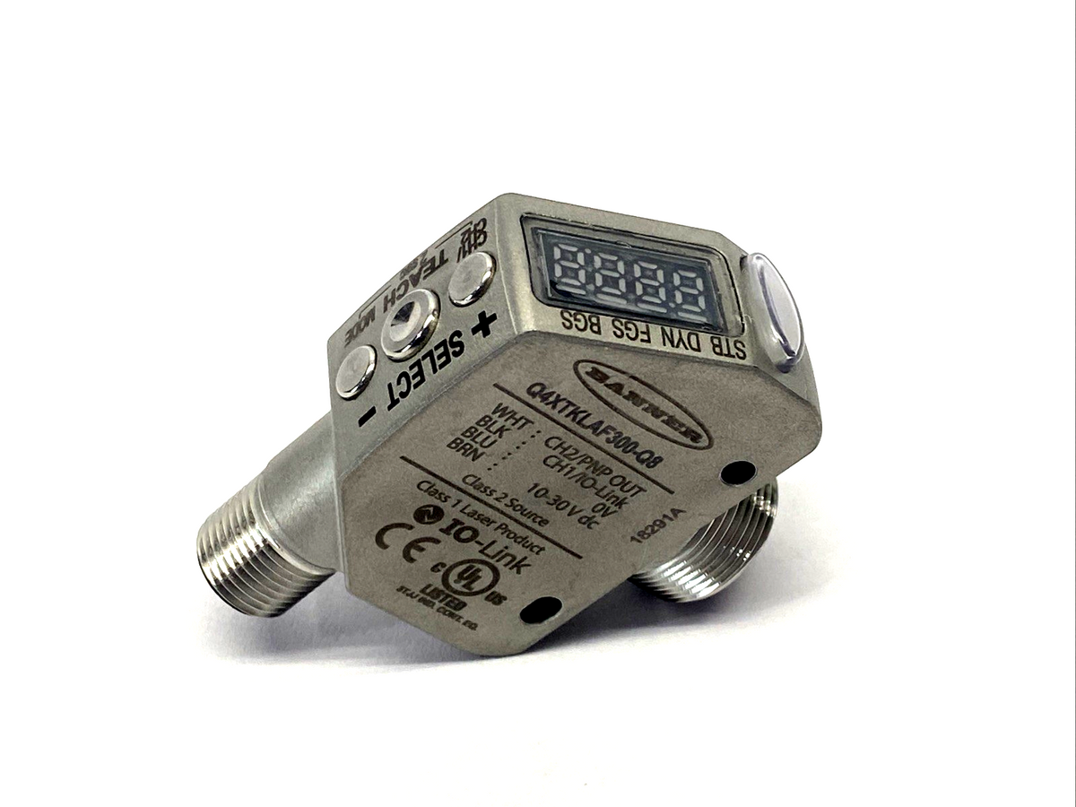 Banner Q4XTKLAF300-Q8 Laser Adjustable Field Photoelectric Sensor 4Pin M12 95301 - Maverick Industrial Sales