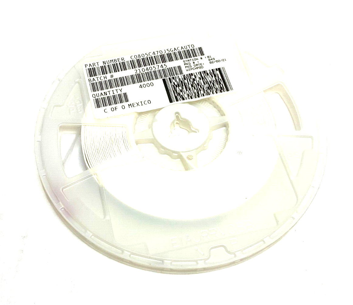 C0805C470J5GACAUTO | Kemet Multilayer Ceramic Capacitor WHEEL OF 4000 - New - Maverick Industrial Sales