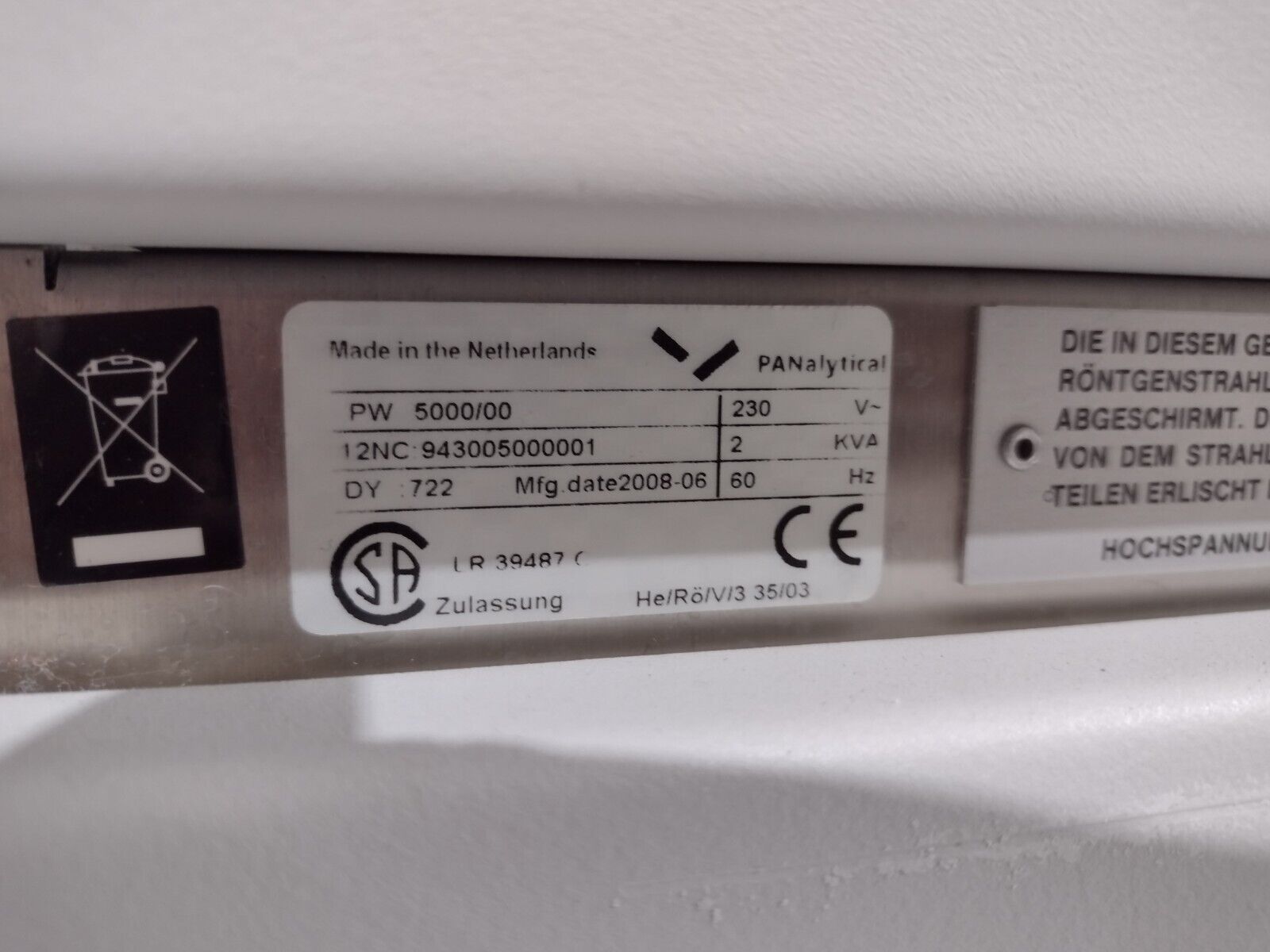 Panalytical Epsilon5 X-Ray Fluorescence Spectrometer XRF Analyzer - For parts or not working - Maverick Industrial Sales