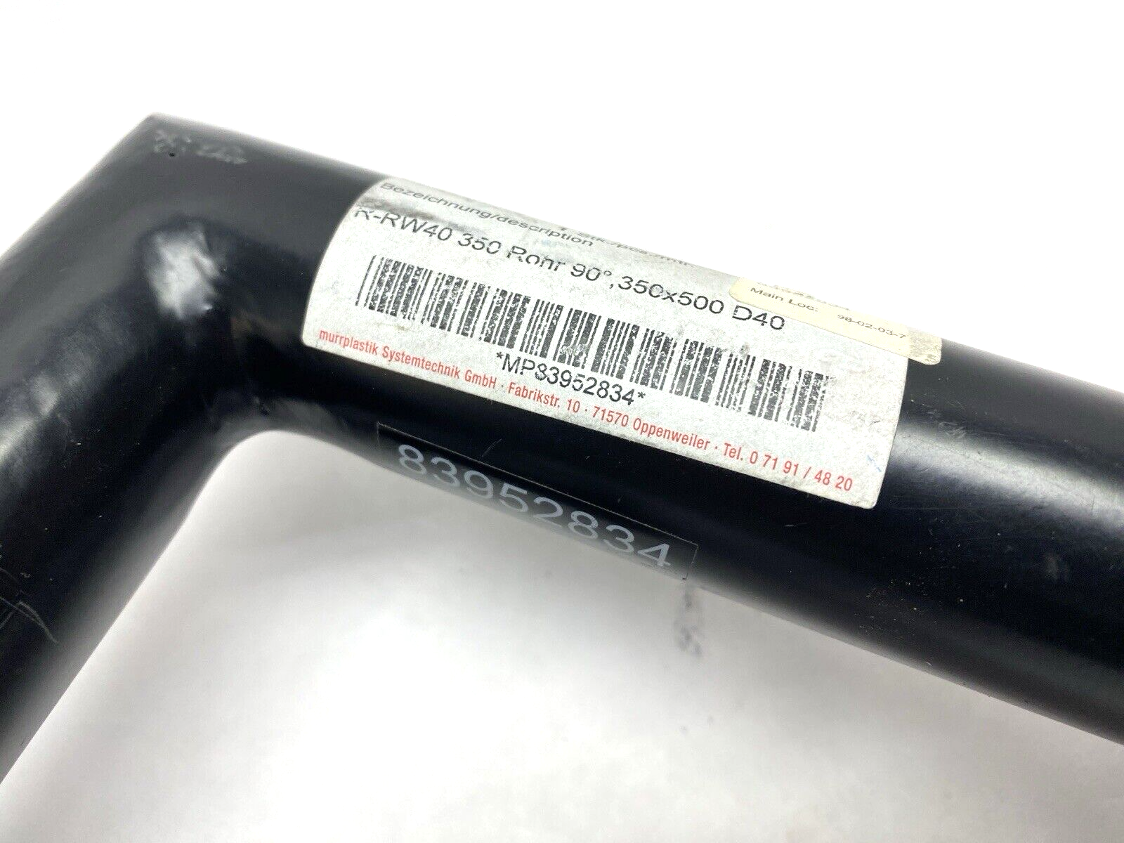 Murrplastik 83952834 R-RW40 350 Rohr 90 DEG 350X500 D40 with 83800088 - Maverick Industrial Sales