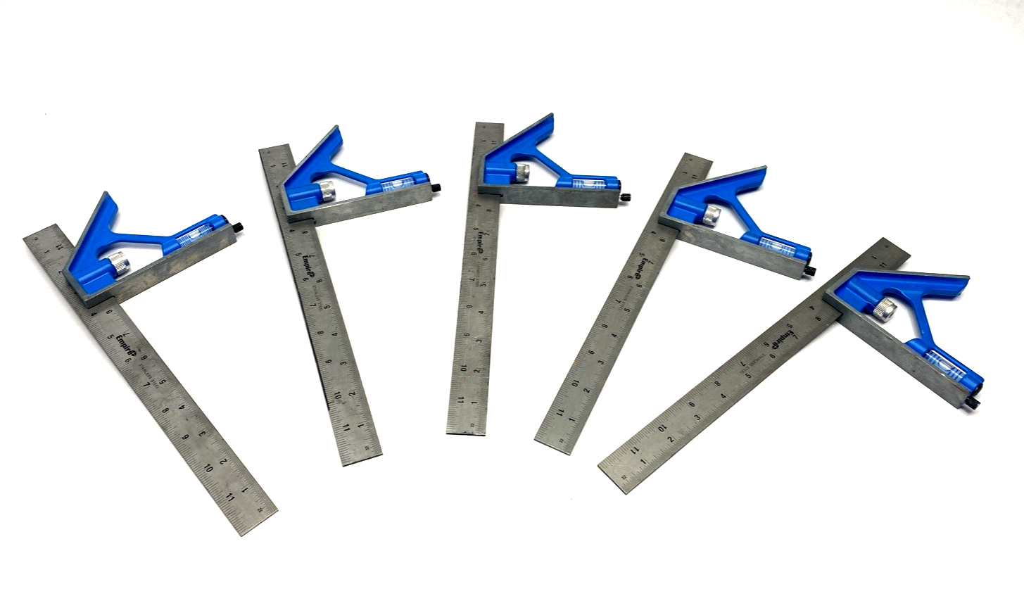 E250 | Empire 12 in. TRUE BLUE Combination Square LOT OF 5 - Used - Maverick Industrial Sales