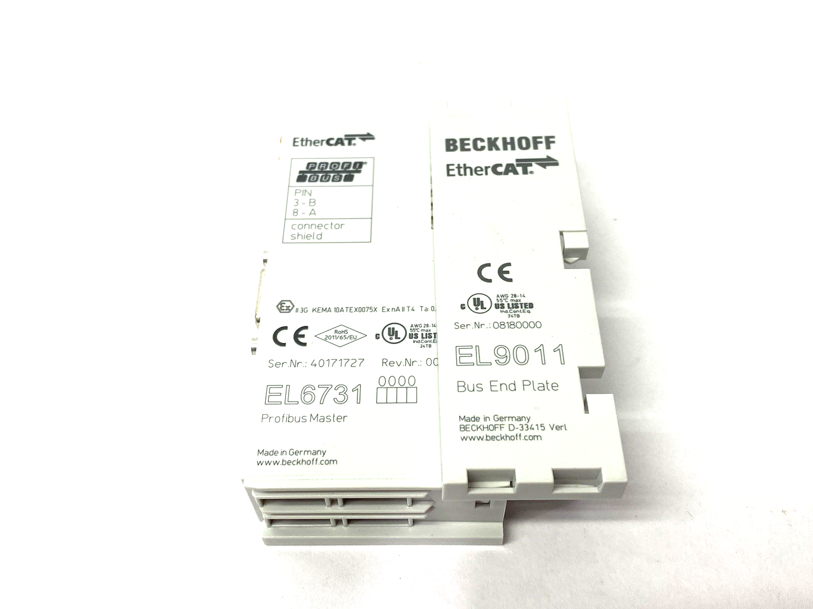 Beckhoff EL6731 EtherCAT Terminal, 1-channel Communication Interface, PROFIBUS - Maverick Industrial Sales