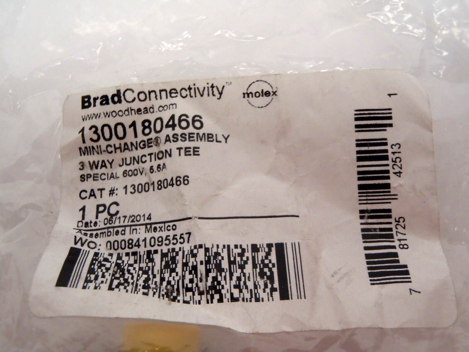 1300180466 | Brad Connectivity Mini-Change Assembly 3 Way Junction Tee 600V 5.6A - New Other - Maverick Industrial Sales