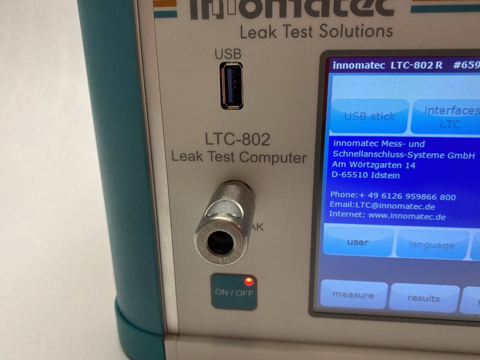 Innomatec LTC-802 Single Channel Leak Test Computer, Configurable - Maverick Industrial Sales