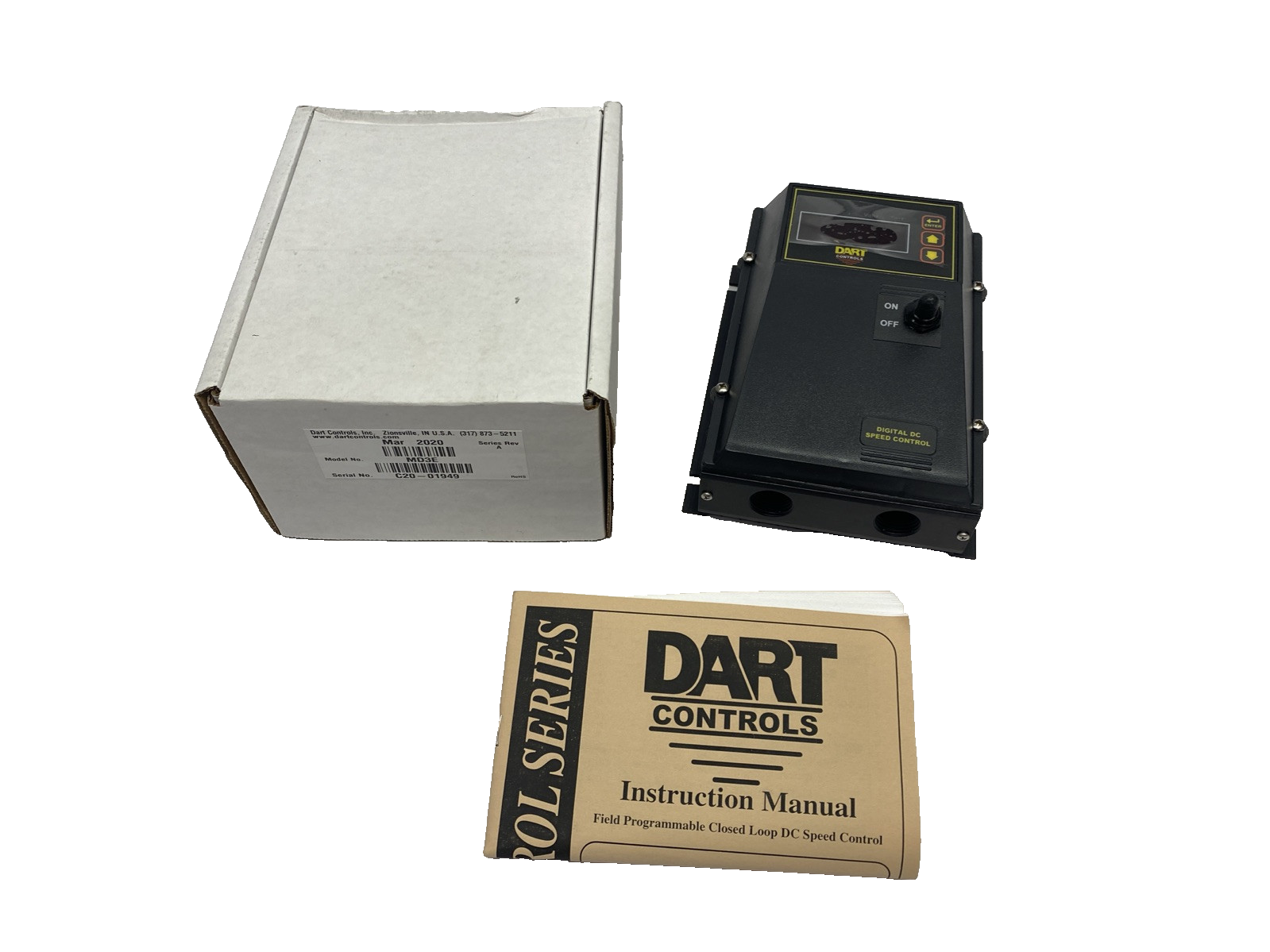 Dart Controls MD3E Rev. A Digital DC Drive 120/240VAC 90/180VDC F.L.A. 10A DC - Maverick Industrial Sales
