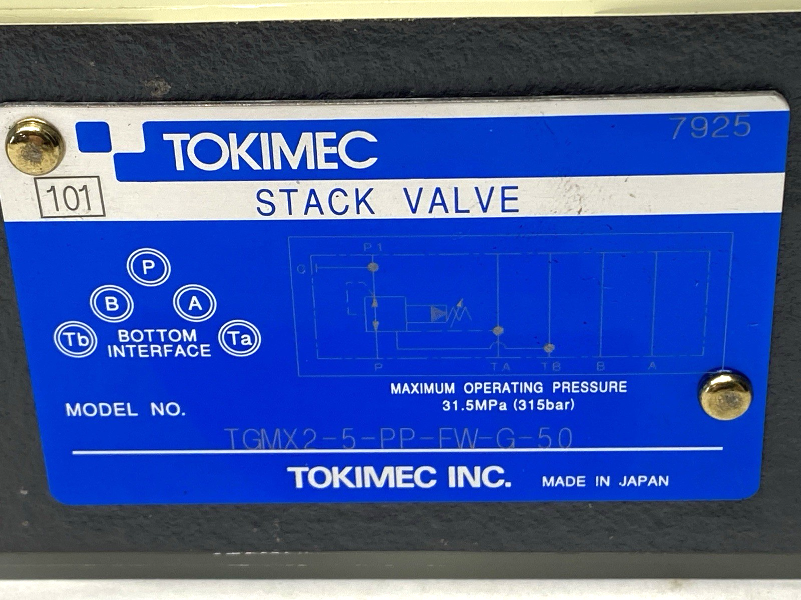 TGMX2-5-PP-FW-G-50 | Tokimec Stack Valve - New – Open box - Maverick Industrial Sales