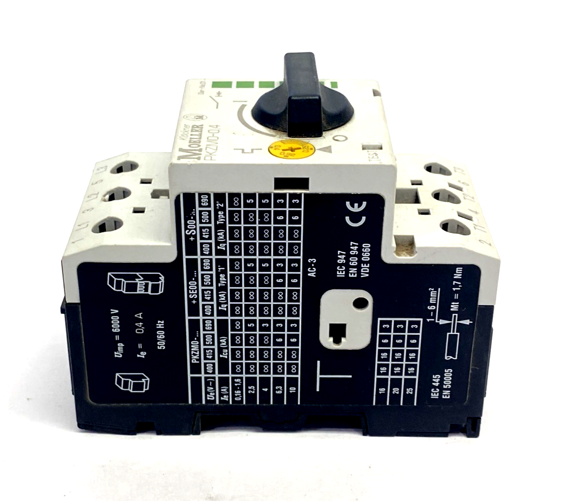 Moeller PKZM0-0.4 Motor Control Circuit Breaker 0.25A - 0.4A PKZM0-0,4 - Maverick Industrial Sales
